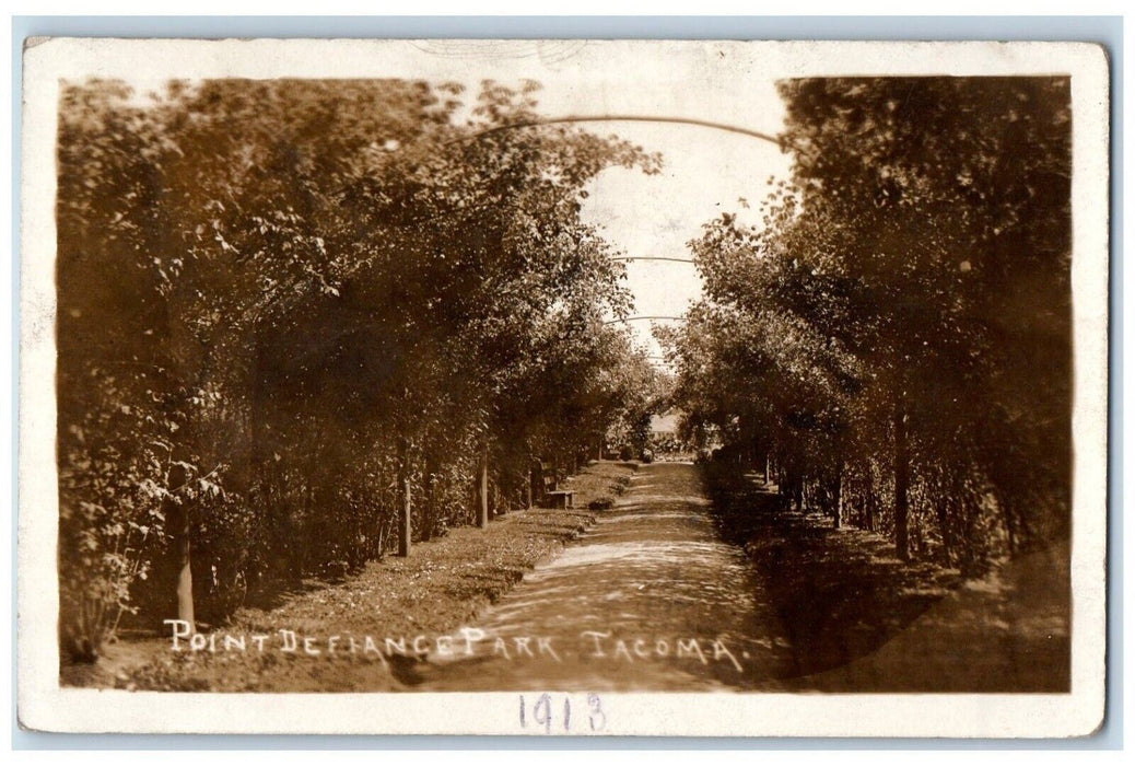 1913 Point Defiance Park USS Navy Mail Tacoma Washington WA RPPC Photo Postcard