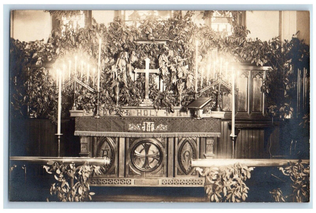 1932 Church Altar Martinsburg West Virgina WV RPPC Photo Posted Vintage Postcard