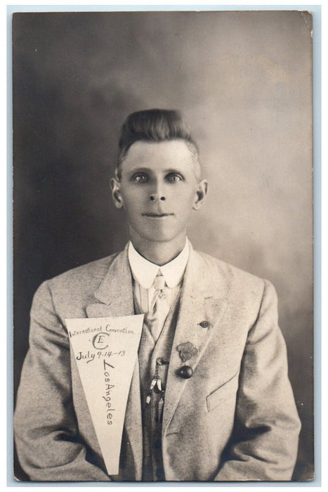 1913 International Christian Convention Los Angeles RPPC Studio Photo Postcard