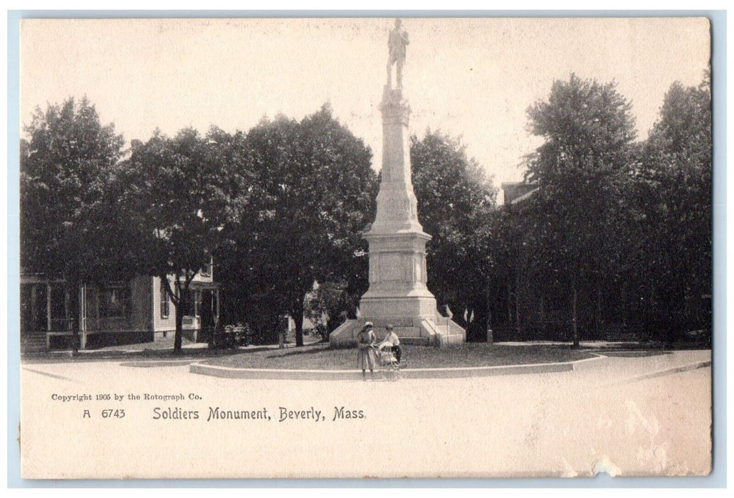 c1905 Soldiers Monument Beverly Massachusetts MA Antique Unposted Postcard