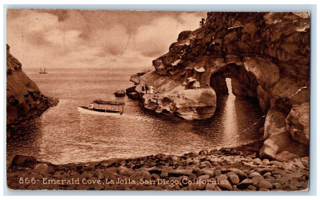 1912 Emerald Cove La Jolla San Diego California CA Antique Posted Postcard