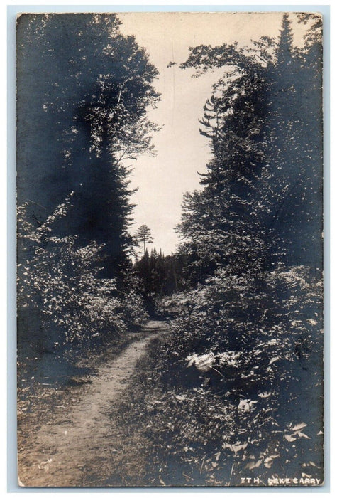 c1910's 7th Lake Inlet New York Adirondacks NY, Dirt Road RPPC Photo Postcard