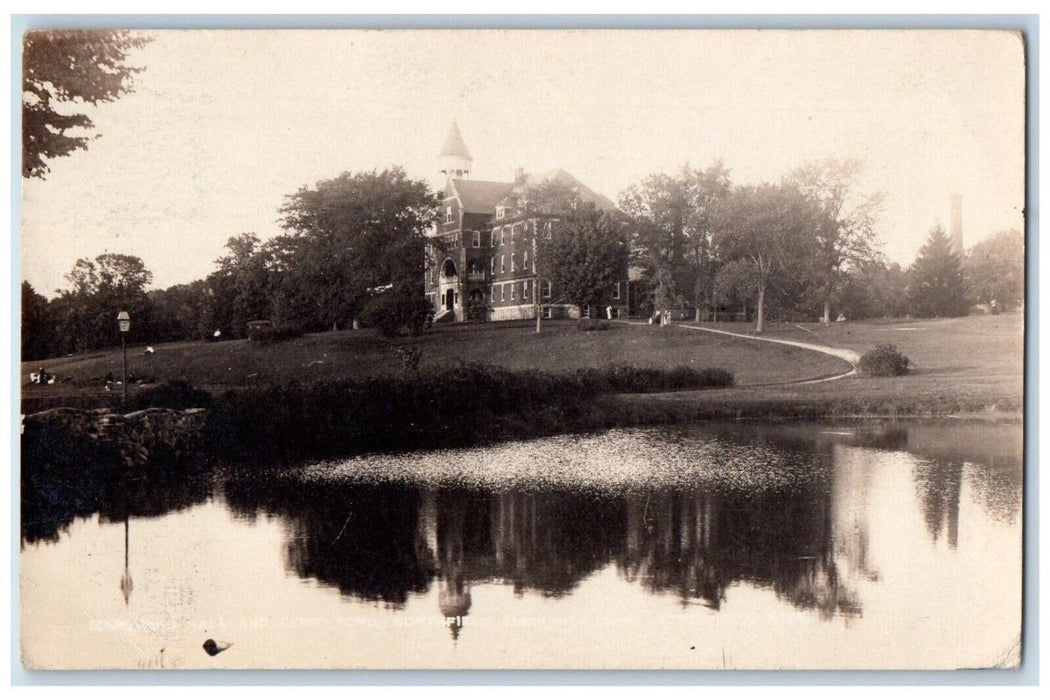 1921 View Of Hall Lake East Northfield Massachusetts MA RPPC Photo Postcard