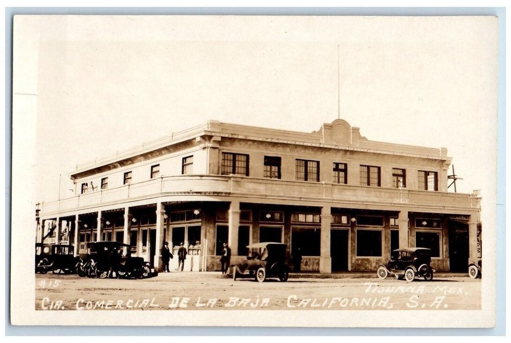 CIA Commercial De La Baja California SA Cars Tijuana Mexico RPPC Photo Postcard