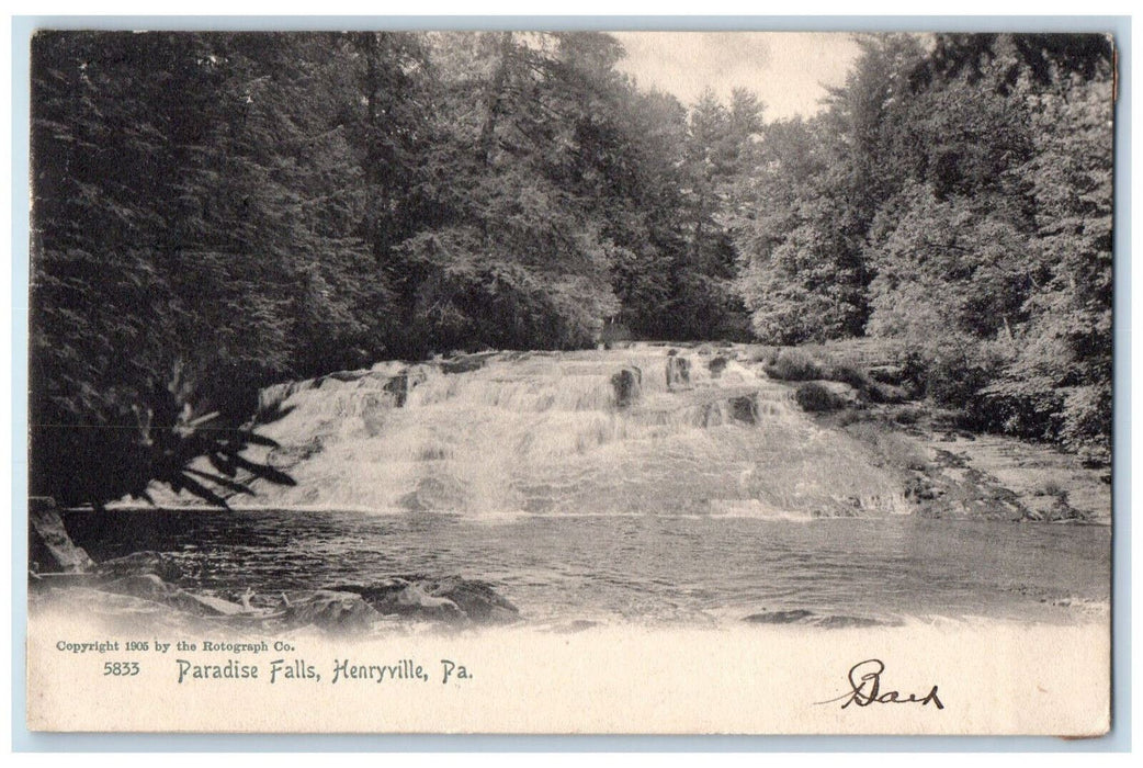 1905 Paradise Falls Henryville Pennsylvania PA Antique Posted Postcard