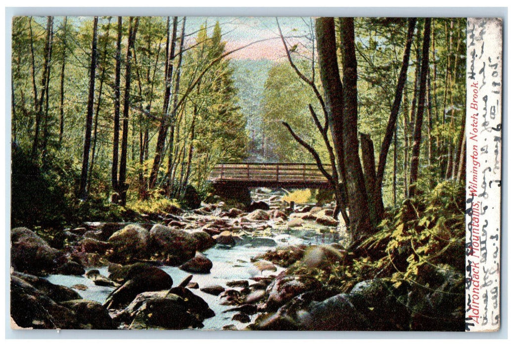 Wilmington Notch Brook Adirondack Mountains New York NY, Bridge Nature Postcard
