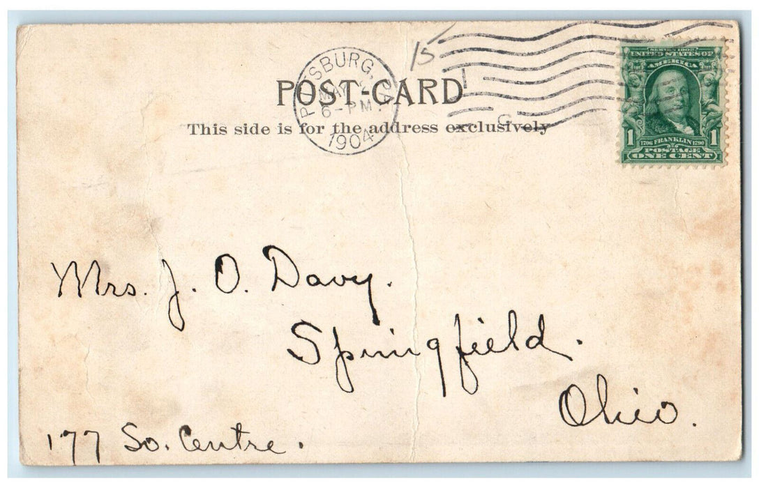 1904 Birds Eye View Pittsburg Pennsylvania PA Antique B&R Lepper Postcard