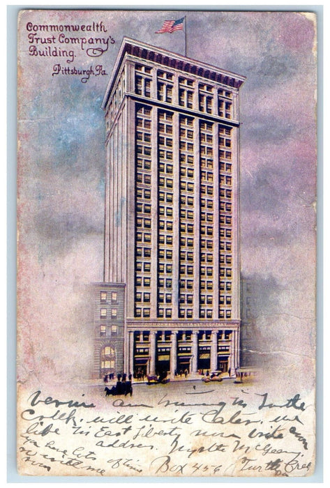 1909 Commonwealth Trust Company's Building Pittsburg PA Turtle Creek PA Postcard