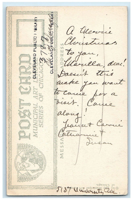 c1905 Ida Noyes Hall Univerrsity of Chicago, Chicago Illinois IL Postcard
