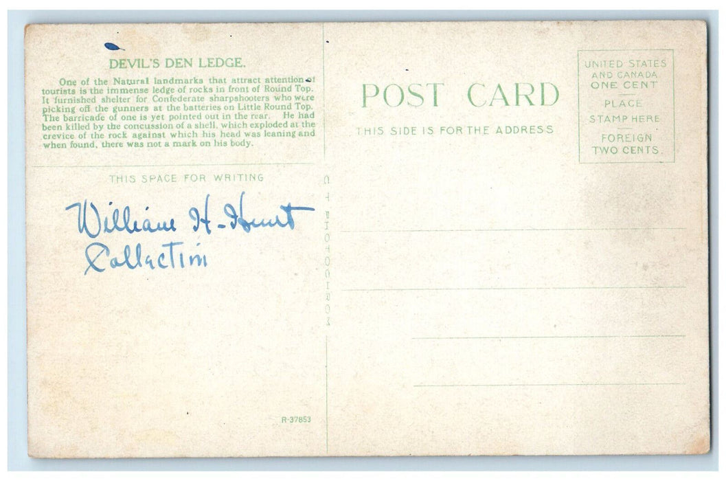 c1910 Devils Den Ledge Gettysburg Pennsylvania PA Antique Unposted Postcard