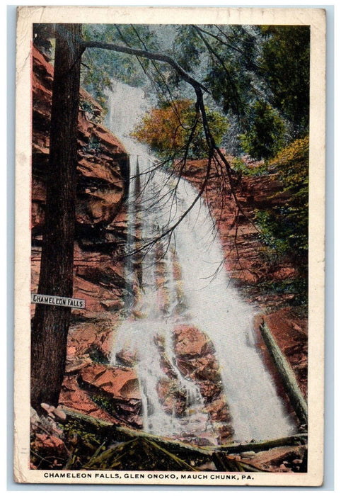 1920 Chameleon Falls Glen Onoko Mauch Chunk Pennsylvania PA Postcard
