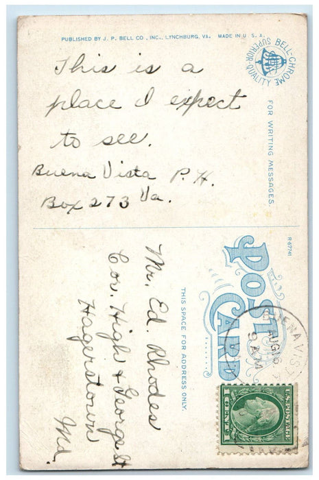 1920 Lace Water Falls Natural Bridge Virginia VA Antique Posted Postcard