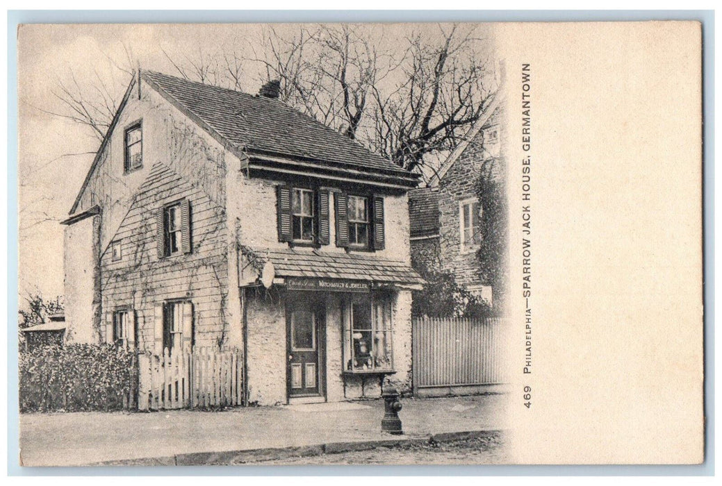 c1905 Sparrow Jack House Germantown Philadelphia Pennsylvania PA Postcard