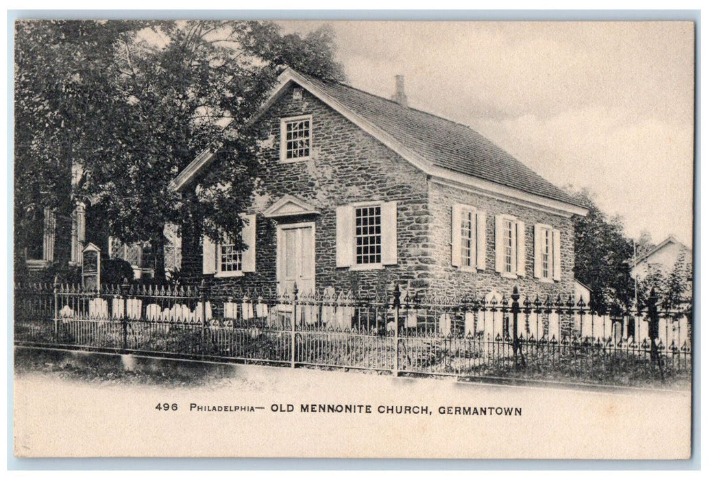 c1905 Old Mennonite Church Germantown Philadelphia Pennsylvania PA Postcard
