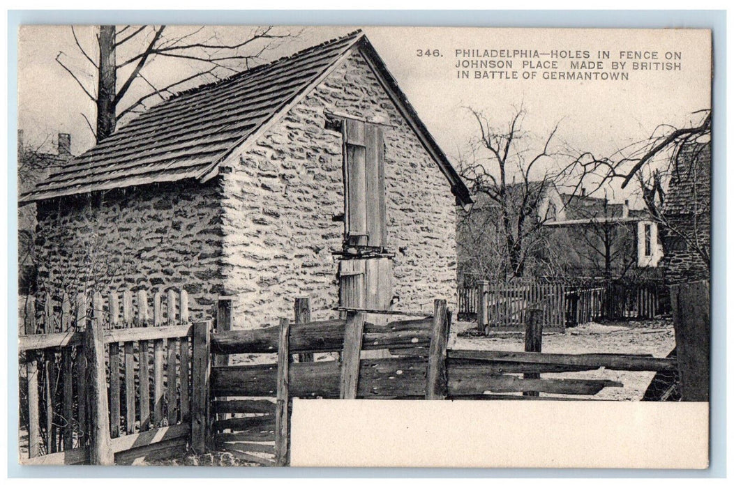 c1905 Holes in Fence Johnson Place Philadelphia Pennsylvania PA Postcard