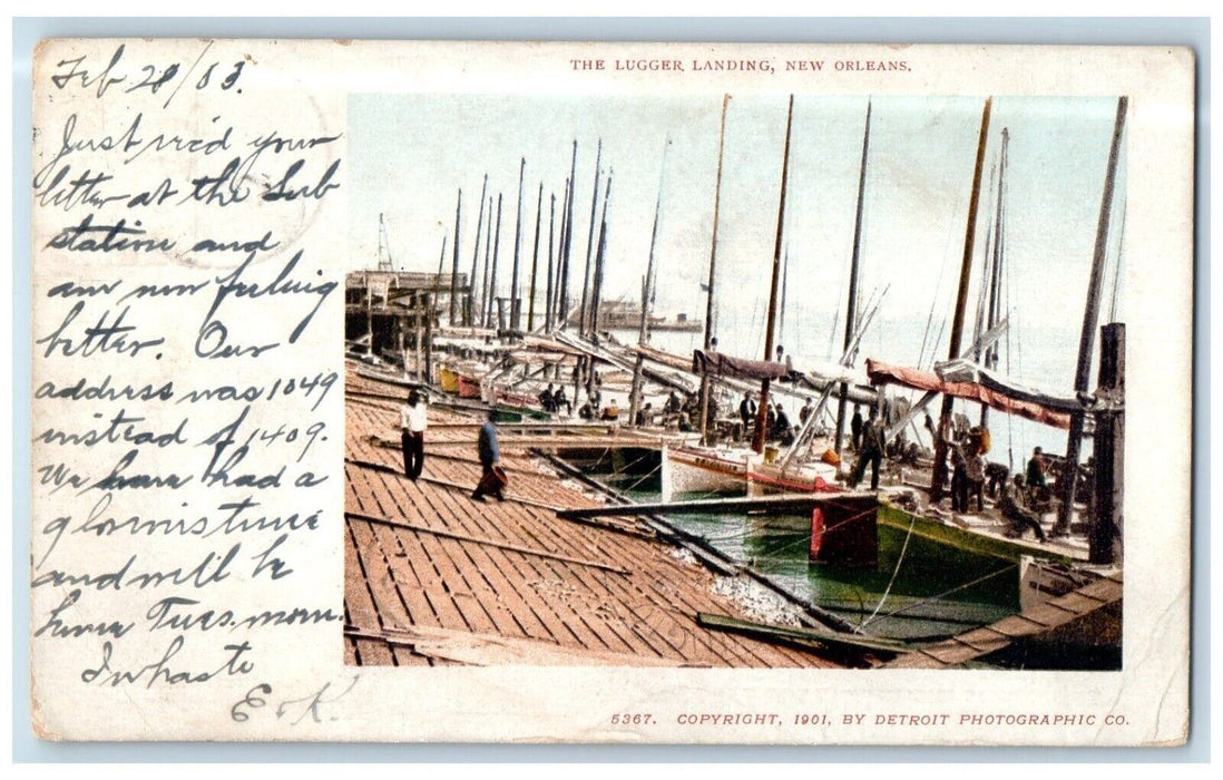 1903 Lugger Landing New Orleans Authorized Act Congress Private Mailing Postcard