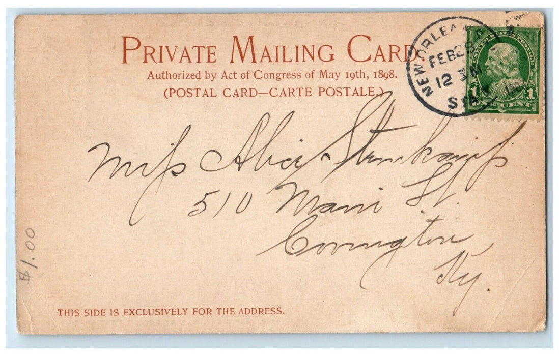 1903 Lugger Landing New Orleans Authorized Act Congress Private Mailing Postcard