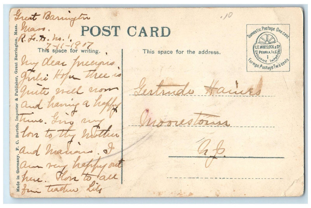 1917 Devil's Pulpit Monument Mountain Great Barrington Massachusetts MA Postcard