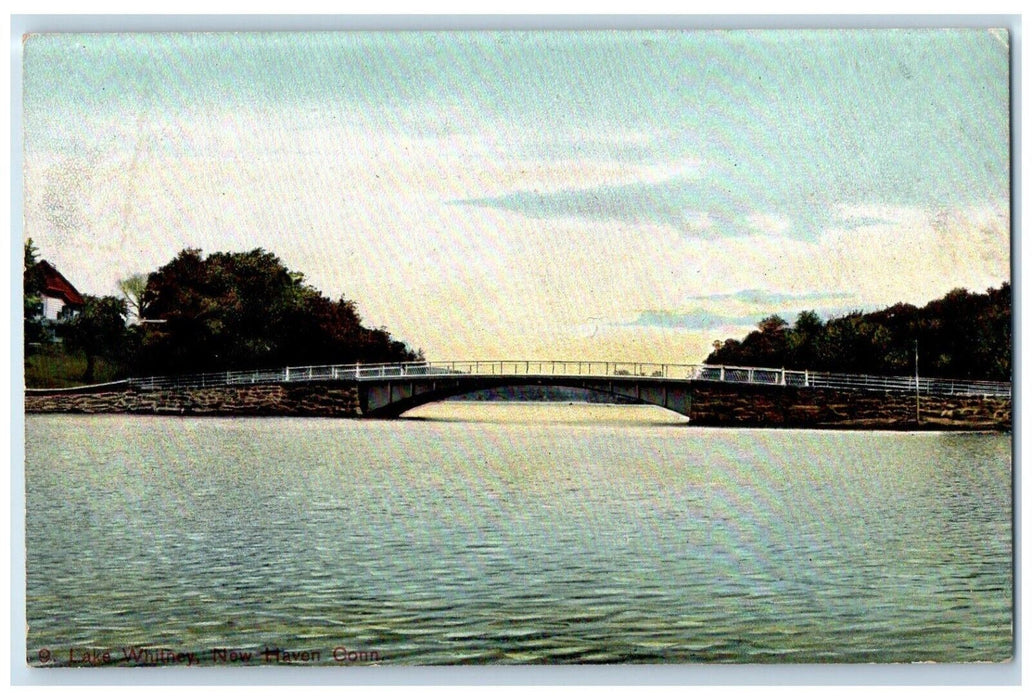 1906 Lake Whitney Bridge New Haven Connecticut Americ Hist Art Public Postcard