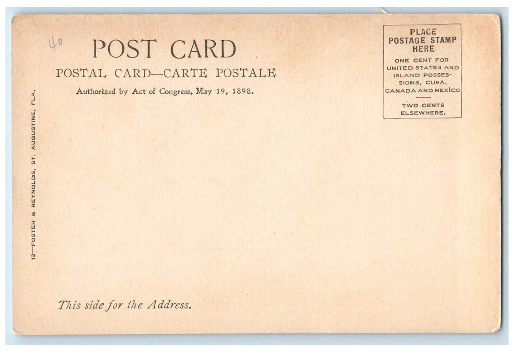 1898 Walk Lake Worth Coconut Tree Road Palm Beach Florida Act Congress Postcard