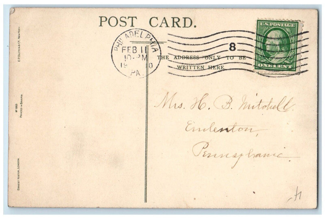 1910 Valentine Dutch Fat Woman Hearts Philadelphia Pennsylvania PA Postcard