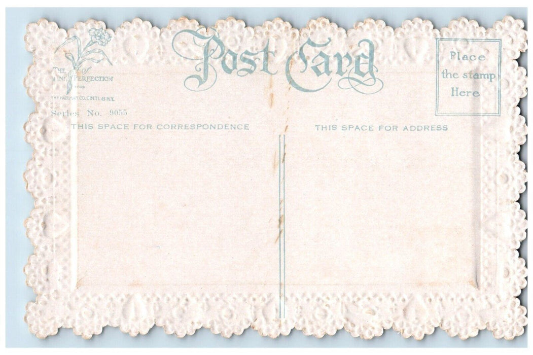 c190's Valentine Hearts Arrow Angel Cherub Embossed Unposted Antique Postcard