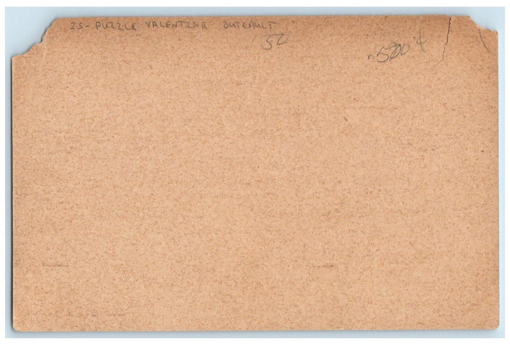 c1905 Valentine Feb 14th Children Dog Puzzle Outcault Unposted Antique Postcard