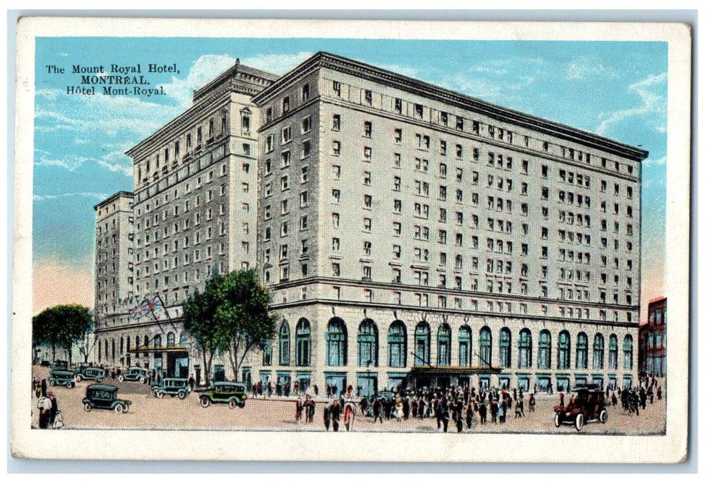 1924 Crowd Scene The Mount Royal Hotel Montreal Quebec Canada Postcard