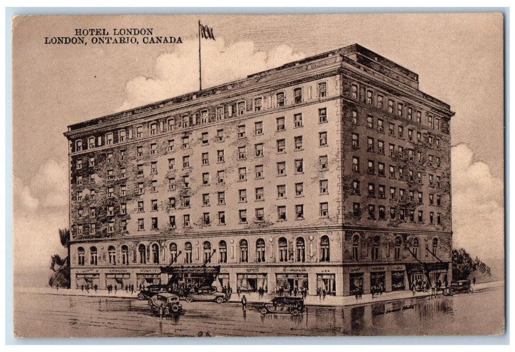 c1910 Hotel London London Ontario Canada Novelty Mfg. & Art co. Postcard