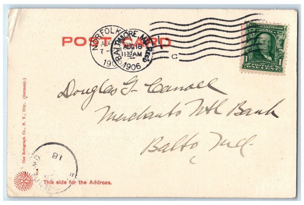 1906 Hotel Chamberlin Exterior Building Old Point Comfort Virginia VA Postcard