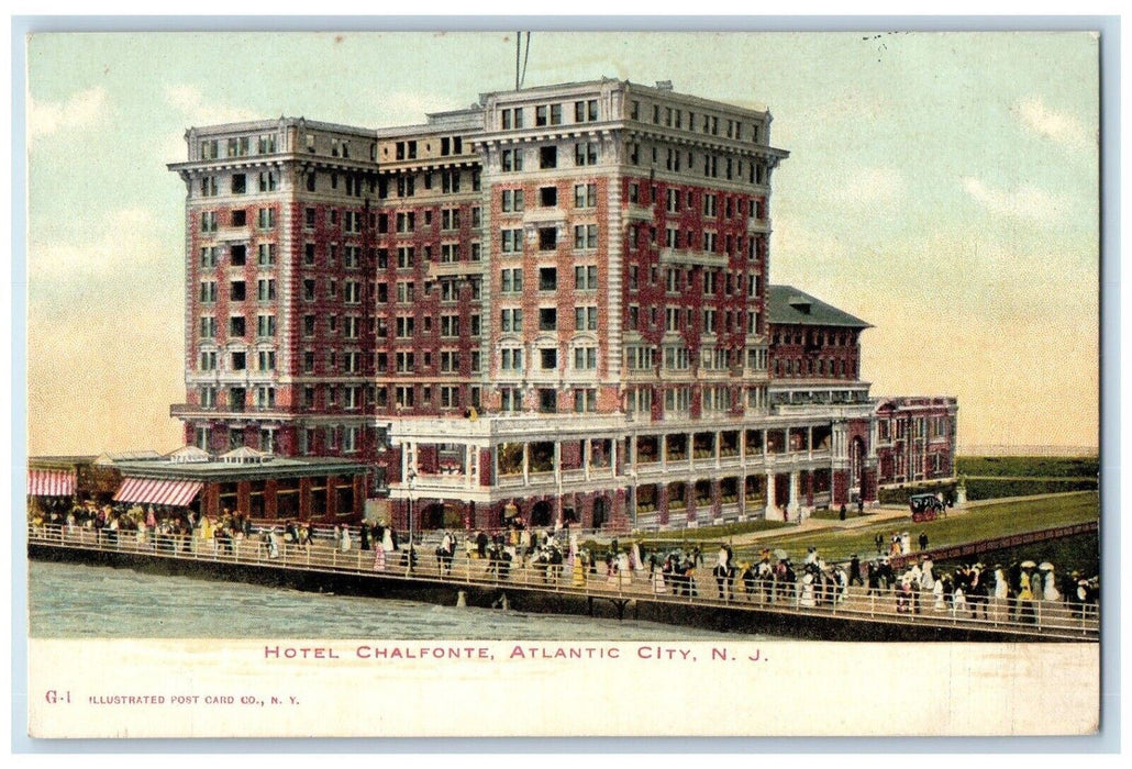 c1905 Hotel Chalfonte Exterior Building Street Atlantic City New Jersey Postcard