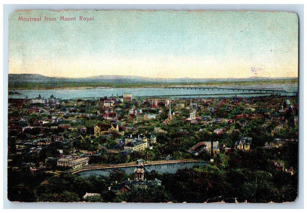 1907 Montreal from Mount Royal Quebec Canada Antique Posted Private Postcard