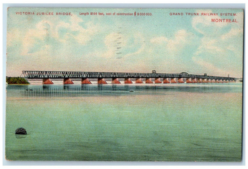 1909 Victoria Jubilee Bridge Grand Trunk Railway System Canada Postcard
