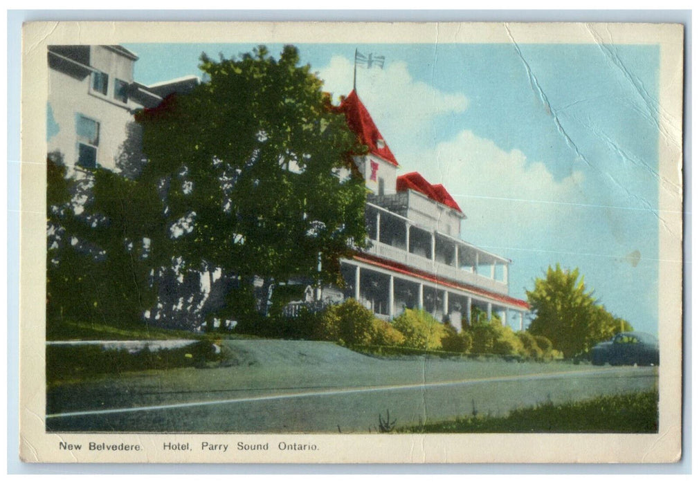 c1920's New Belvedere Hotel Parry Sound Ontario Canada Posted Postcard