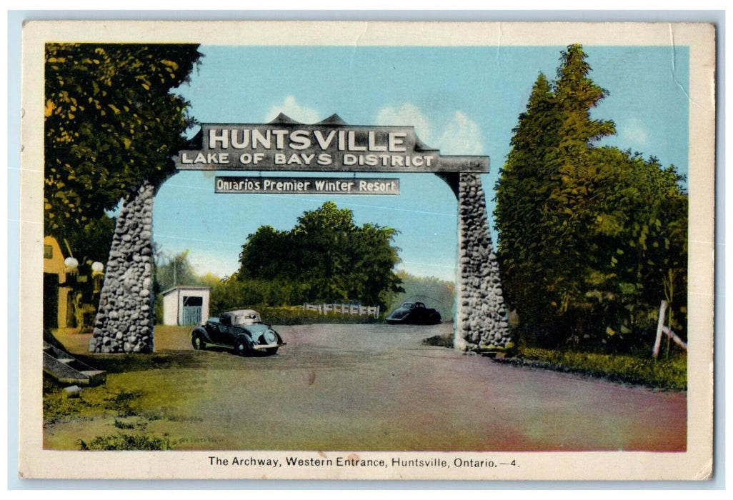 c1920's Huntsville Lake of Bays District The Archway Ontario Canada Postcard