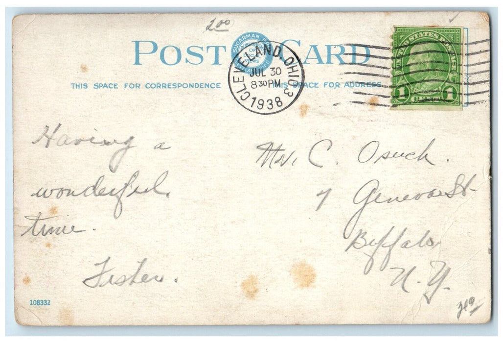 1938 Adelbert College Western Reserve University Cleveland Ohio OH Postcard