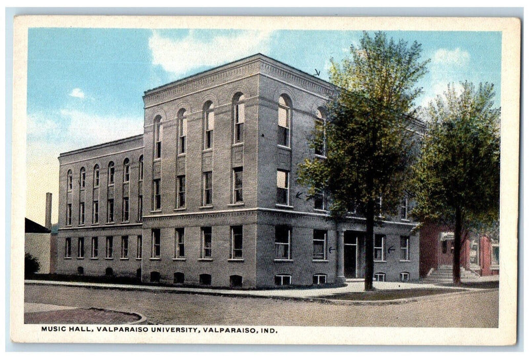 c1910's Music Hall Valparaiso University Building Valparaiso Indiana IN Postcard