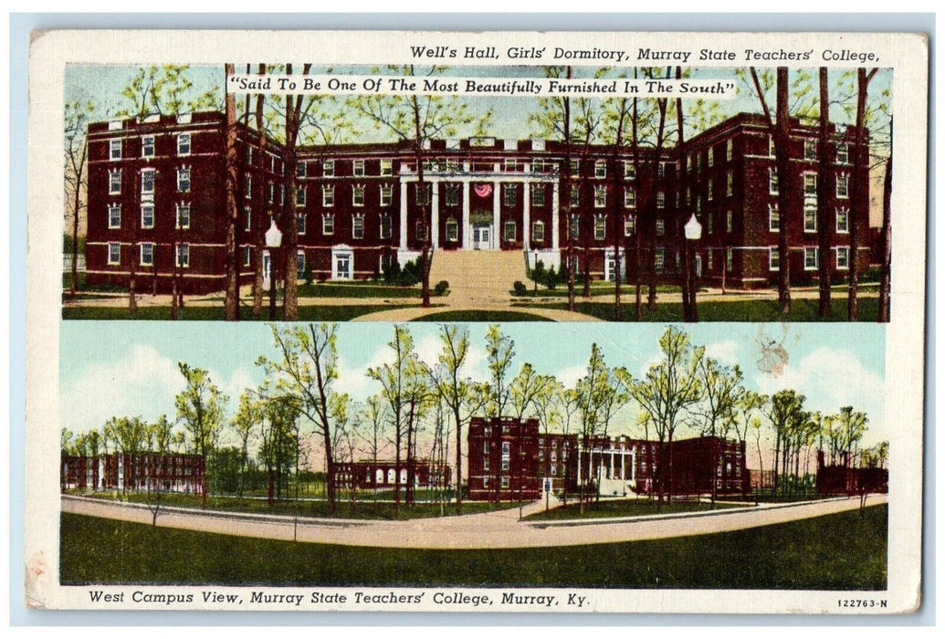 1951 West Campus View Murray State Teacher's College Murray Kentucky KY Postcard