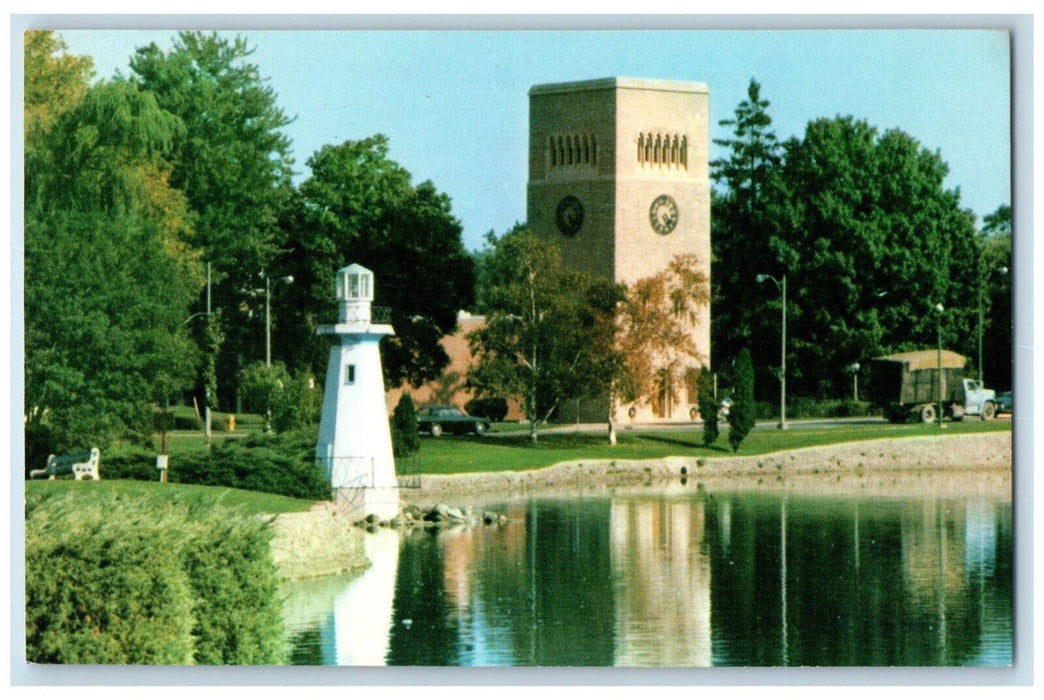 c1960's Carillon War Memorial Tower Simcoe Ontario Canada Vintage Postcard