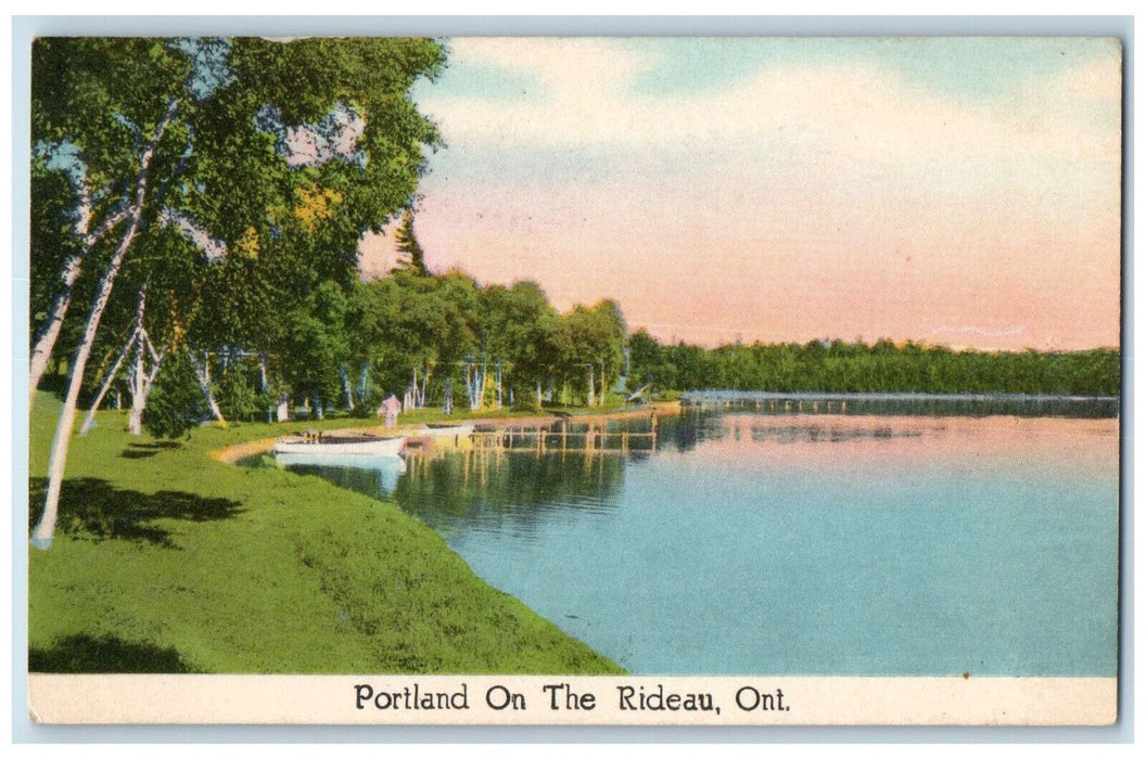 1948 River Scene Portland On The Rideau Ontario Canada Vintage Posted Postcard