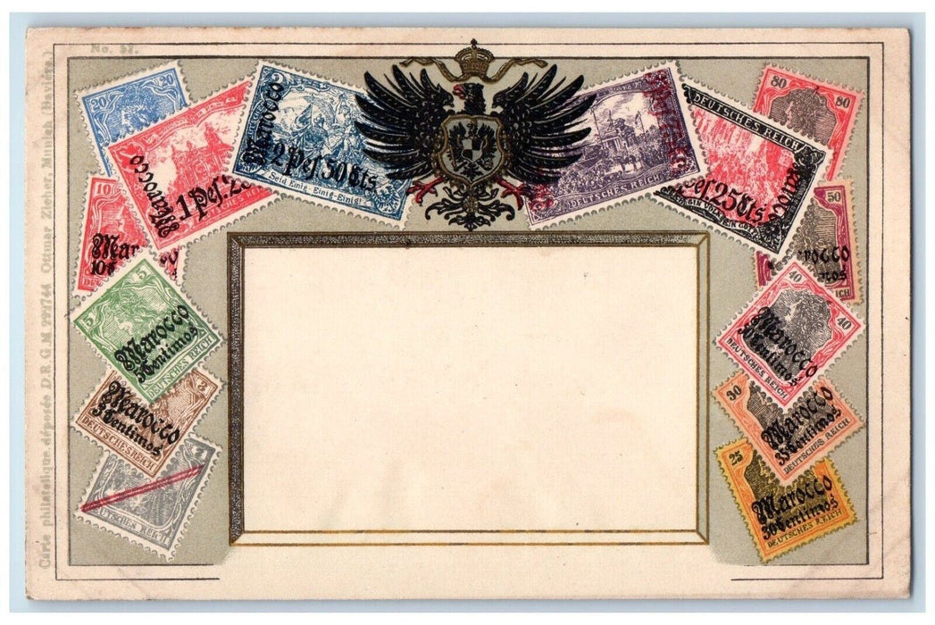c1910's Germany Baden Stamps Deutsches Reigh Ottmar Zieher Royal Seal Postcard