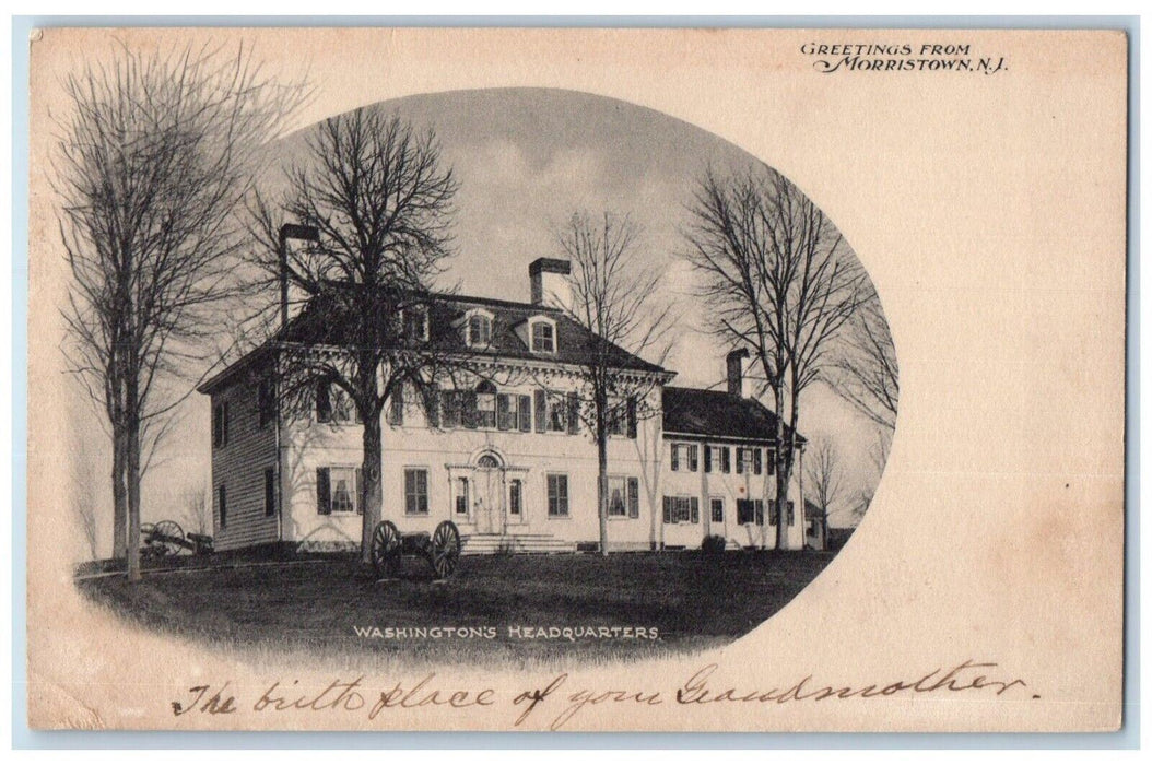 c1905 Washington's Headquarters Greetings From Morristown New Jersey NJ Postcard