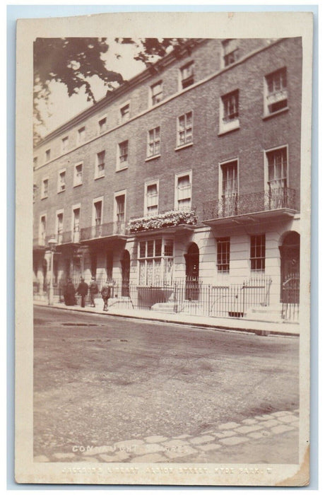 c1920's Connaught Square Albion Jackson's Library London UK RPPC Photo Postcard