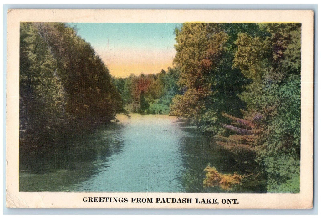 1948 Lake Scene Greetings from Paudash Lake Ontario Canada Posted Postcard