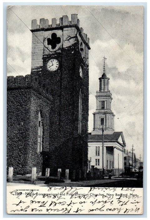 1905 North Congregational First Christian New Bedford Massachusetts MA Postcard