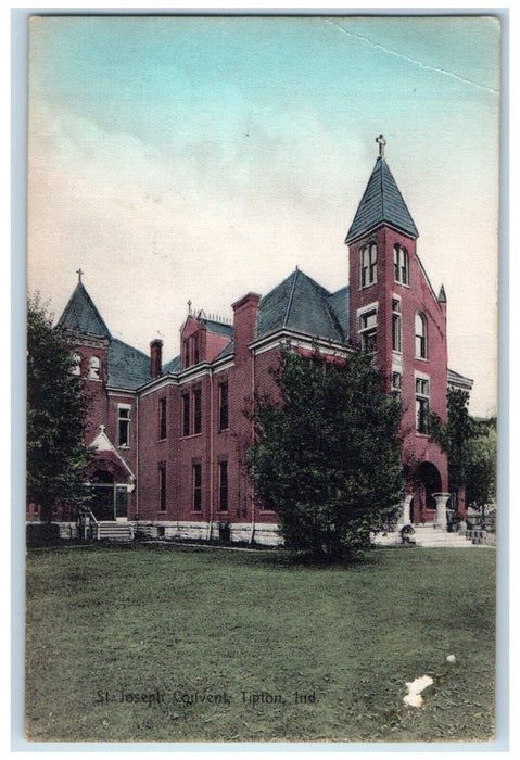 1909 St. Joseph Convent Exterior Building Church Chapel Tipton Indiana Postcard