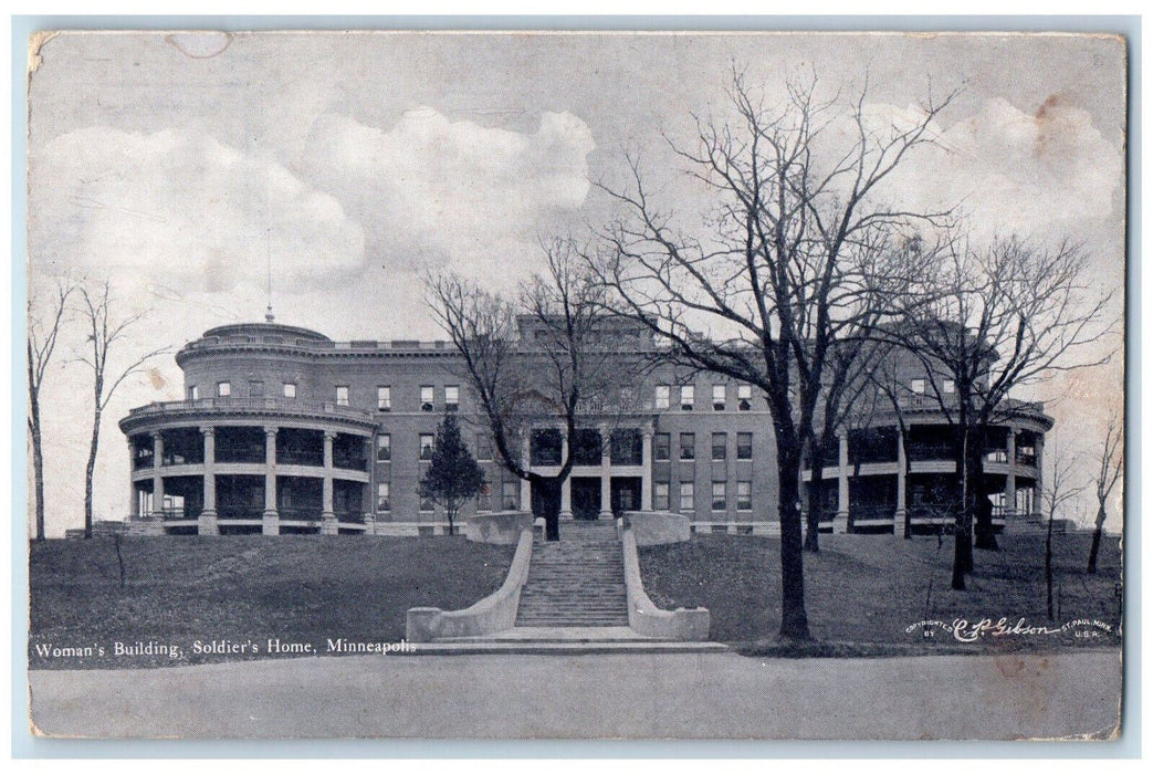 Woman's Building Soldier Home Exterior Scene Minneapolis Minnesota MN Postcard