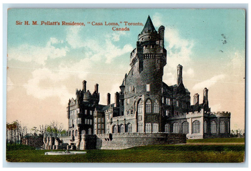 1915 Sir H.M. Pellatt's Residence "Casa Roma" Toronto Canada Postcard