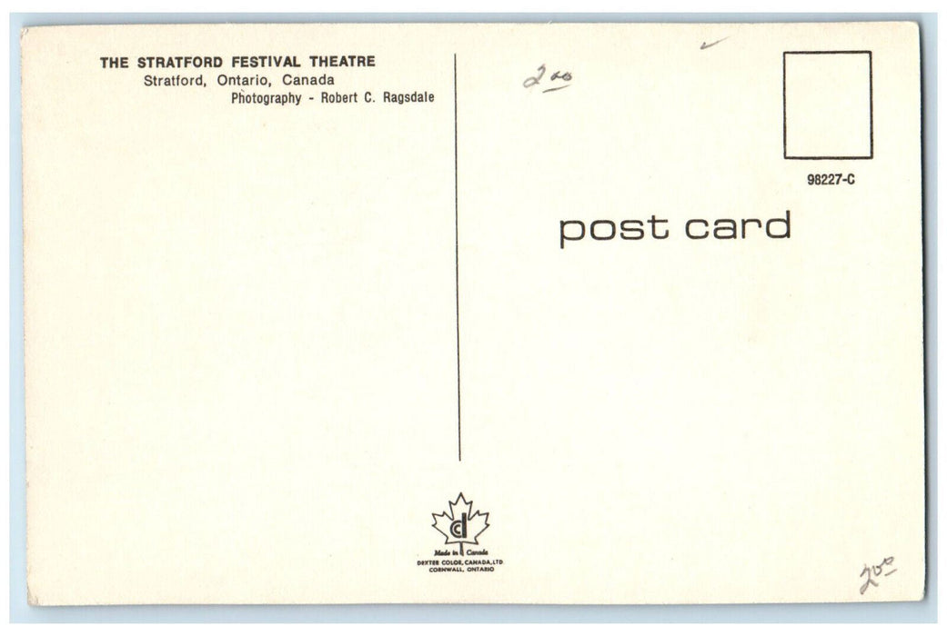 c1960's Boat at The Stratford Festival Theatre Stratford Ontario Canada Postcard