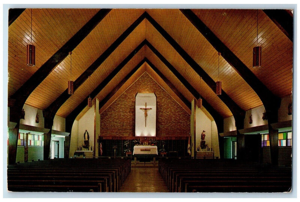 1970 St. Mary's Assumption Interior Church Chapel Charlevoix Michigan Postcard